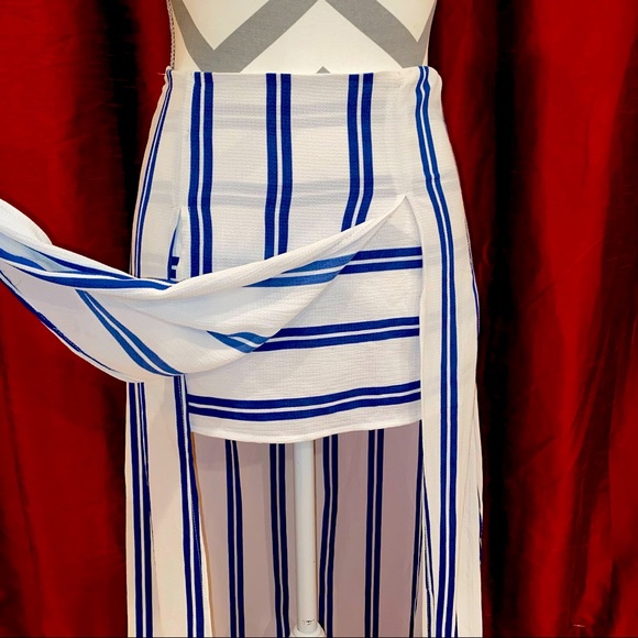 LF Blue & White Stripe Mini Skirt with Maxi Cape - Picture 3 of 4